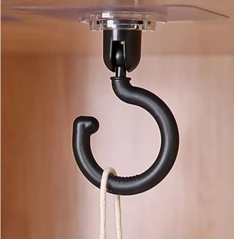 360 Degrees Transparent Ceiling Hook black
