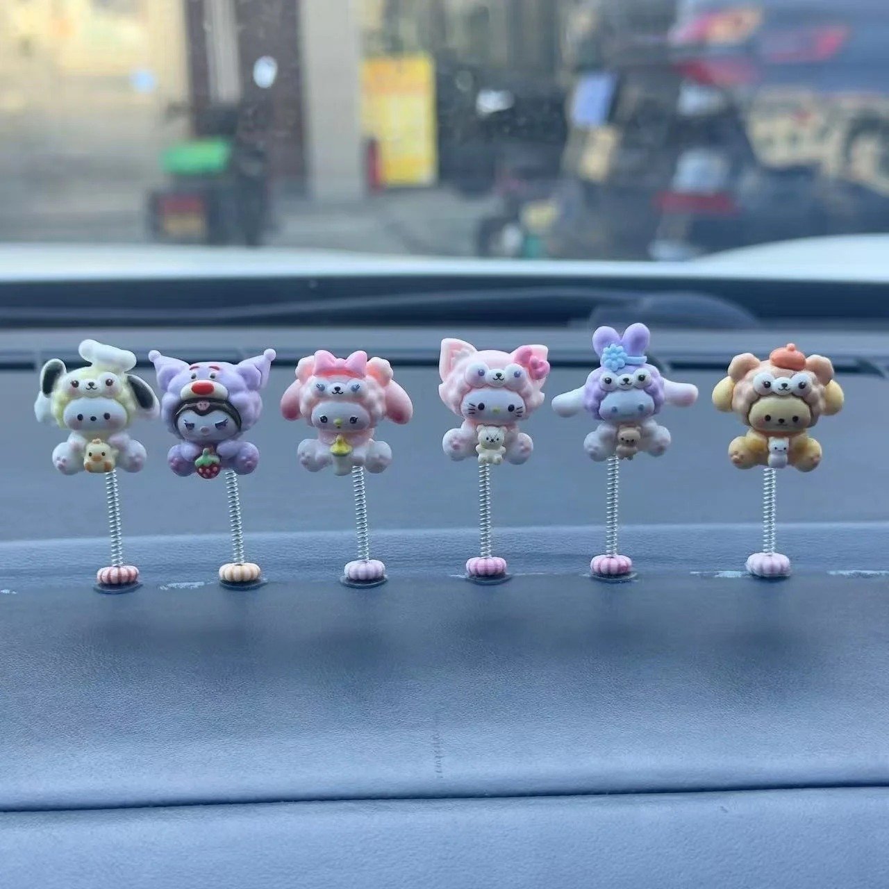 6 pcs cute sanrio car decoration