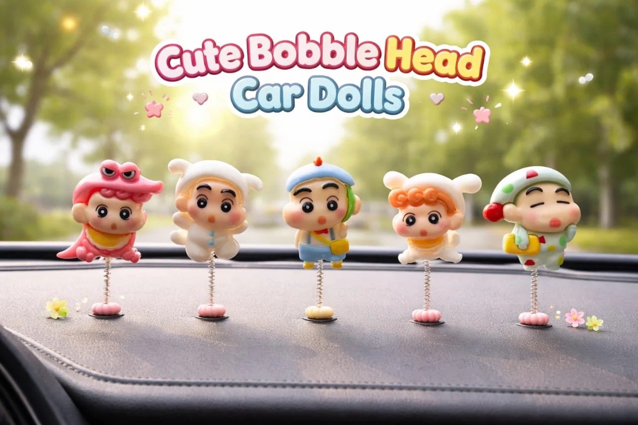 5 pcs cute bobble car decoration