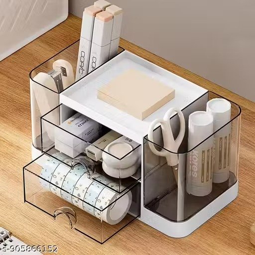 Cosmetic Desk Storage Box with Transparent Drawers
